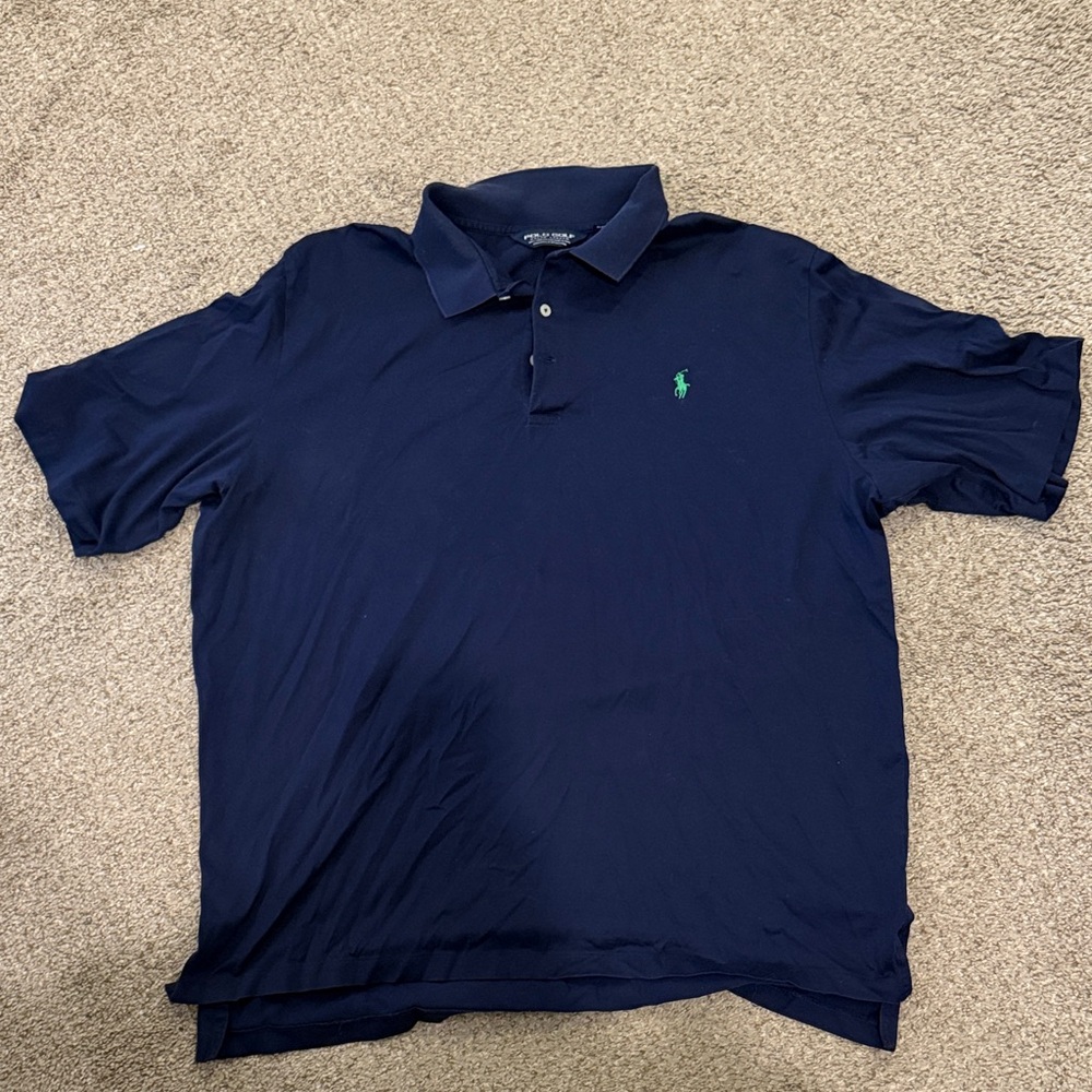 Ralph Lauren Navy Polo Shirt with Green Logo